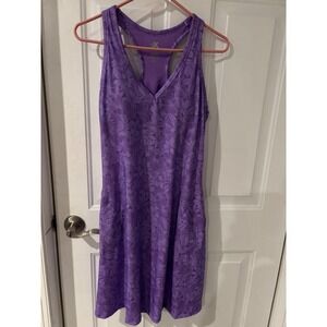 Zeroxposur Purple Floral‎ Racerback Sleeveless Athletic Dress Med Pockets